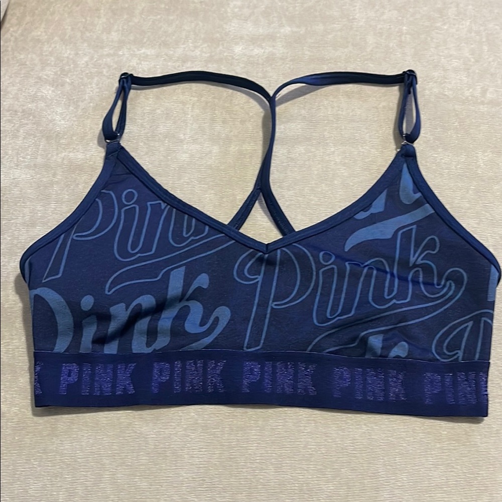PINK Victoria's Secret Women's Blue Sports Bra